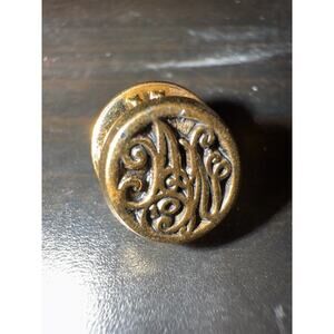 1940s Ballou Monogram M Lapel Pin Gold Tone
